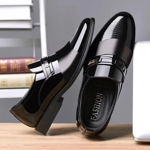 Elegant Round Toe Men's Dress Shoes for Wedding Party and Office Events